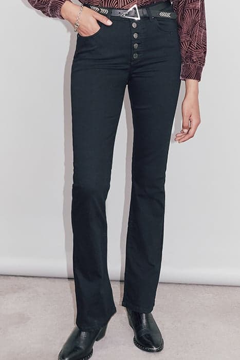 BLACK BUTTON-UP HIGH-WAIST FLARED JEANS by IKKS