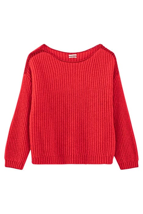 RED CHUNKY KNIT SWEATER WITH MOHAIR by IKKS