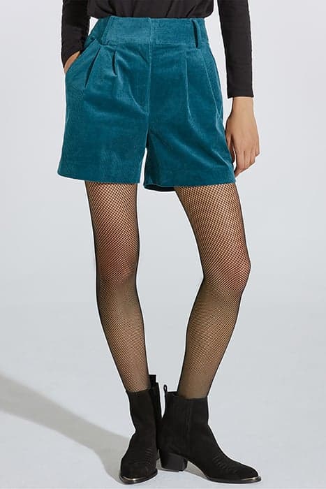 BLUE CORDUROY HIGH-WAIST SHORT SHORTS by IKKS