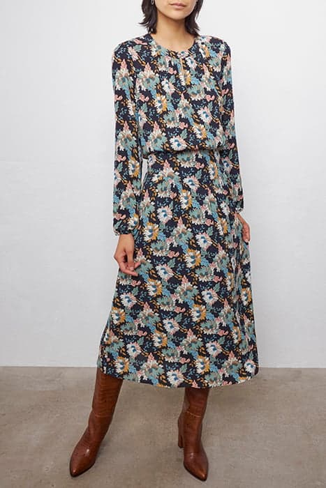 RETRO FLOWER PRINT ECOVERO® VISCOSE MIDI DRESS by IKKS