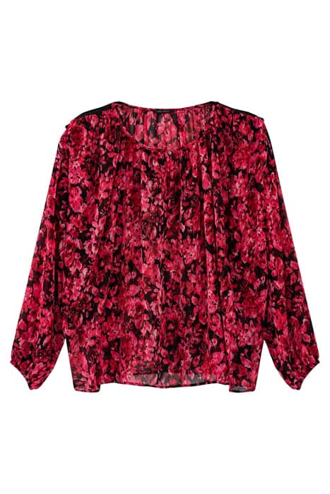 PINK FLORAL PRINT VOILE BLOUSE WITH OPEN SLEEVES by IKKS