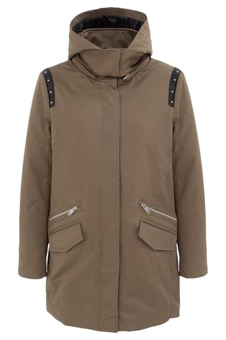 KHAKI PARKA, WITH DETACHABLE HOOD, CHEVRON/SKULL by IKKS