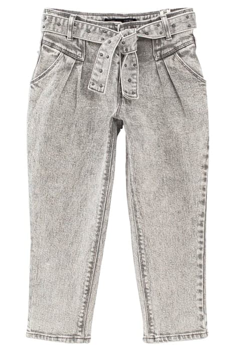 GIRLS’ LIGHT GREY ORGANIC JEANS WITH STUDDED BELT LIGHT GREY by IKKS