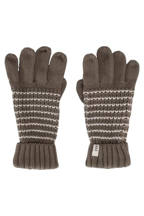 BOYS’ KHAKI KNIT GLOVES WITH WHITE STRIPES KHAKI by IKKS