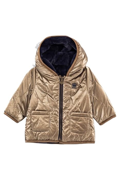 BABY GIRLS’ GOLD & NAVY FUR-LINED REVERSIBLE PADDED JACKET G by IKKS