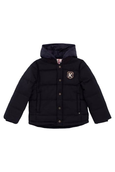 BOYS' NAVY FABRIC-MIX FUR-LINED PADDED JACKET, NYLON HOOD NA by IKKS