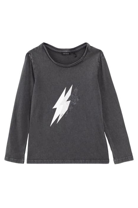 GIRLS’ GREY EPAULET T-SHIRT WITH LIGHTNING IMAGE GREY by IKKS