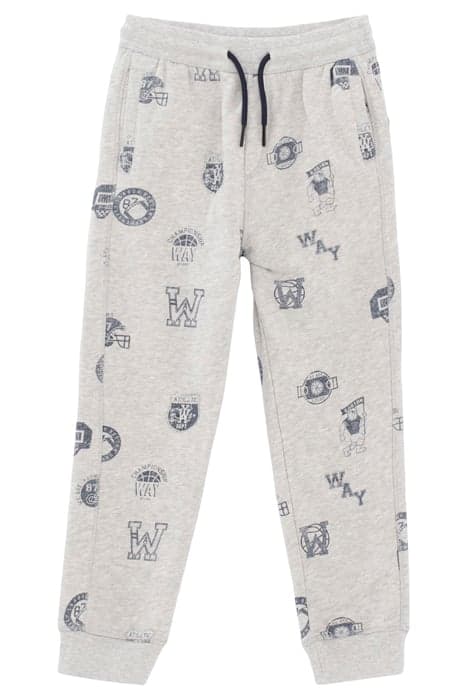 BOYS’ GREY MARL COLLEGE STAMP IMAGE JOGGERS MOTTLED GREY by IKKS