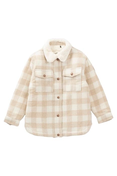 GIRLS’ VANILLA FUR-LINED CHECK COAT WHEAT by IKKS