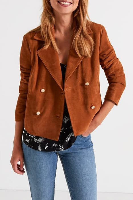 CAMEL SUEDE SHORT PEA JACKET by ICODE