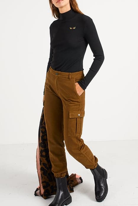 FAWN COMBAT TROUSERS WITH ELASTICATED CUFFS by ICODE