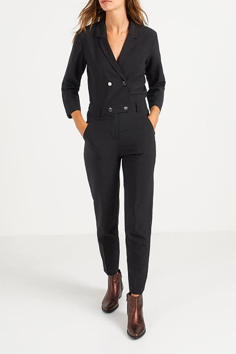 BLACK DINNER SUIT-STYLE JUMPSUIT by ICODE