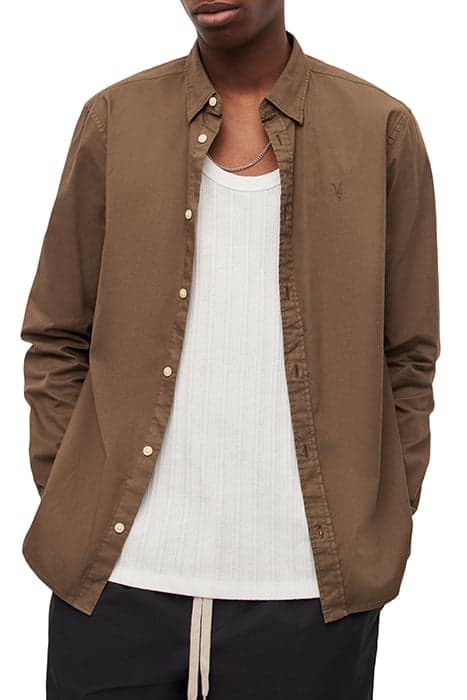 HAWTHORNE LS SHIRT MUTED BROWN by AllSaints