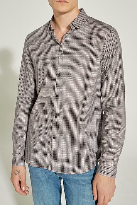 DARK CHOCOLATE GEOMETRIC PRINT SLIM SHIRT by IKKS