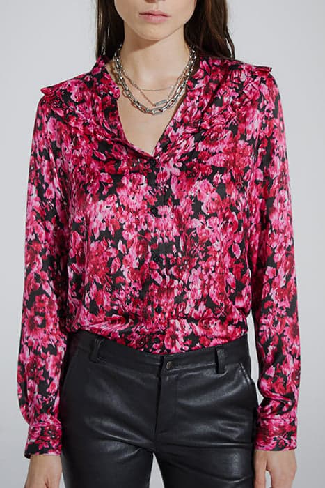 PINK FLORAL PRINT VISCOSE SILK BLOUSE by IKKS