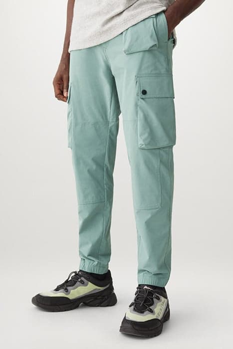 TECHMASTER CARGO TROUSERS STEEL GREEN by Belstaff