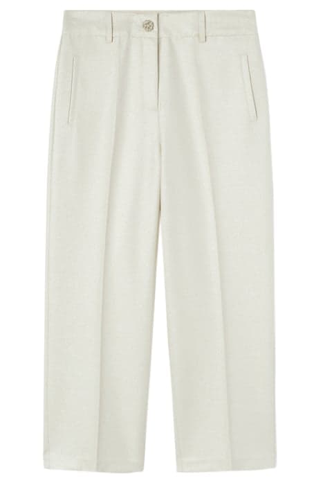 LUREX WIDE LEG TROUSERS CREAM by Motivi