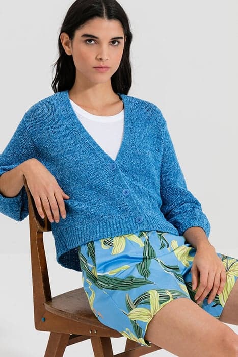 CARDIGAN IN TWO-TONE-OPTIK AZUR by Luisa Cerano