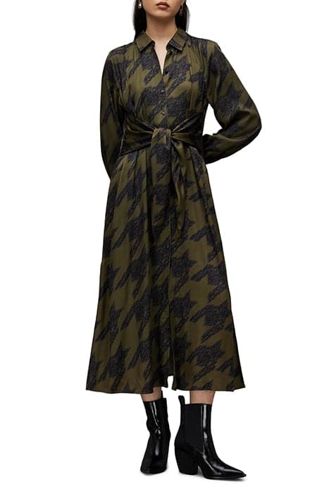 CLANETTA TONI DRESS KHAKI GREEN by AllSaints