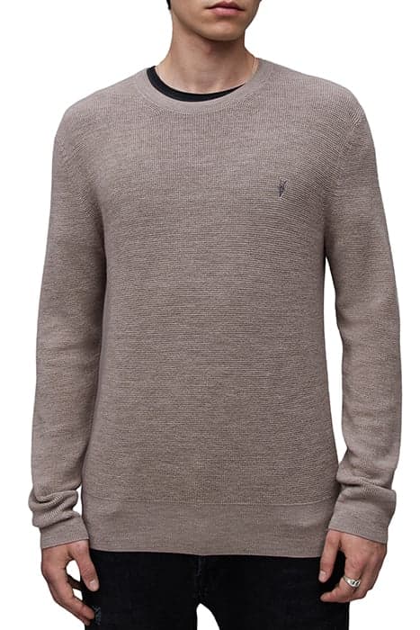 IVAR MERINO CREW STONE TAUPE MARL by AllSaints