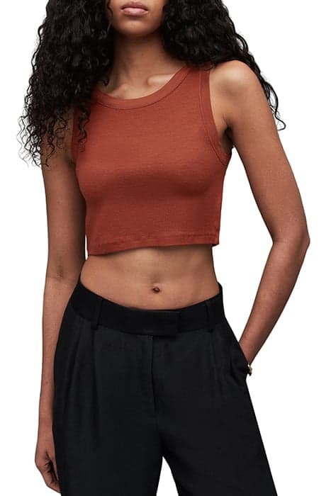 RINA CROPPED TANK RUST BROWN by AllSaints