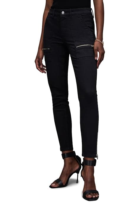 DEMI ZIP SKINNY JEAN BLACK by AllSaints