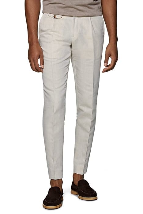 SAND PLEATED BRENTWOOD TROUSERS by Suitsupply