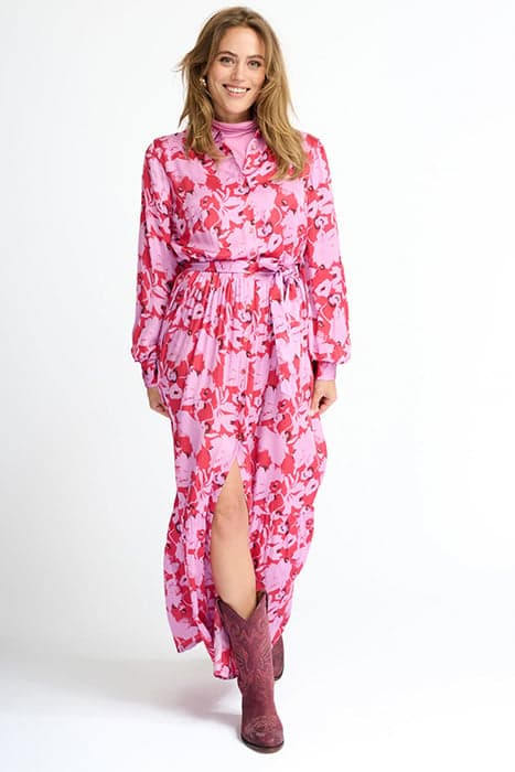 DRESS - FLOWERS HOT PINKS RED by POM Amsterdam