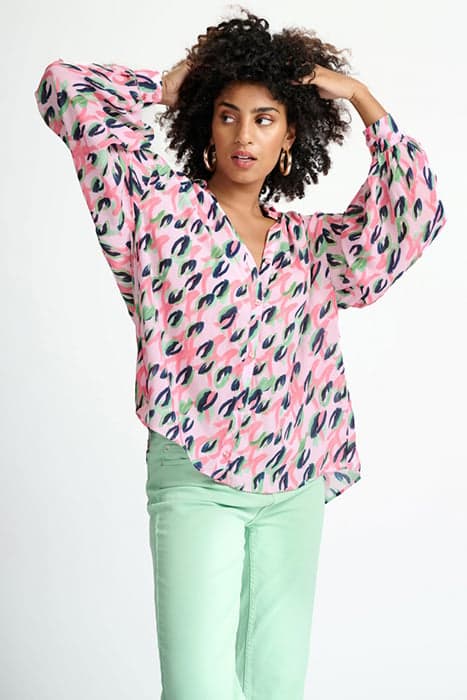 BLOUSE - VIOLET ANIMAL PINK by POM Amsterdam