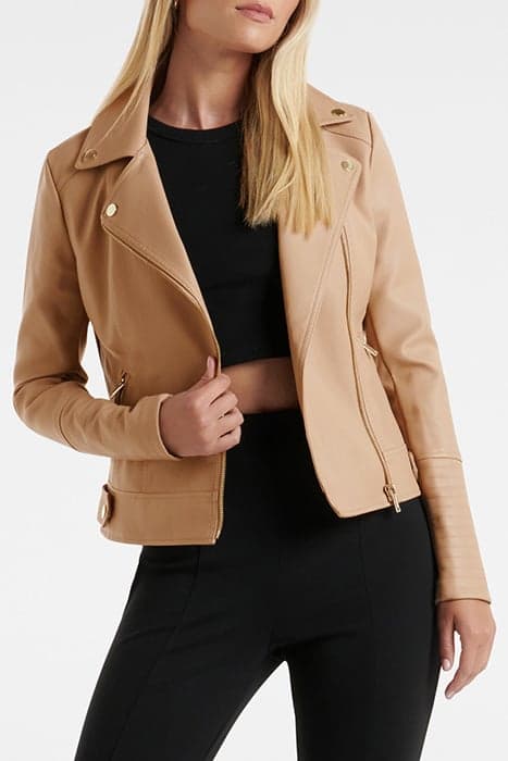 HEIDI PU BIKER CAMEL by Forever New