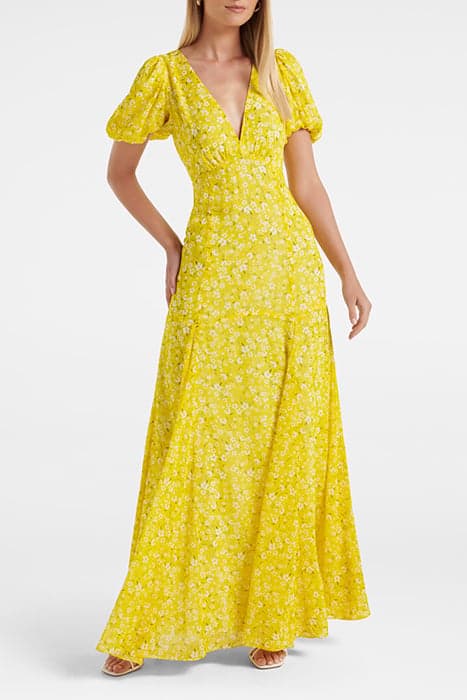 HAYDEN PUFF SLEEVE MAXI DRESS YELLOW SPRINGHURST FLORAL by Forever New