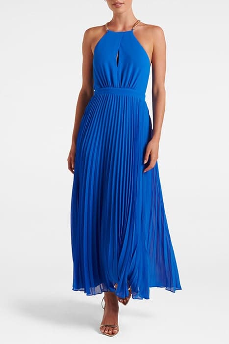 CHLOE CHAIN HALTER MIDI DRESS INTENSE AZURE by Forever New