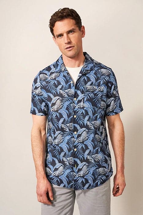 PALM LEAF PRINTED SS SHIRT DARK NAVY by White Stuff