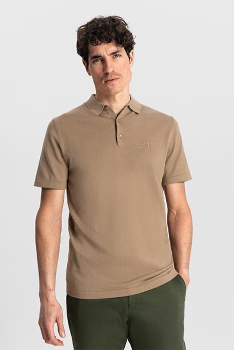 POLO S/S COTTON KNIT DESERT BROWN by Dstrezzed