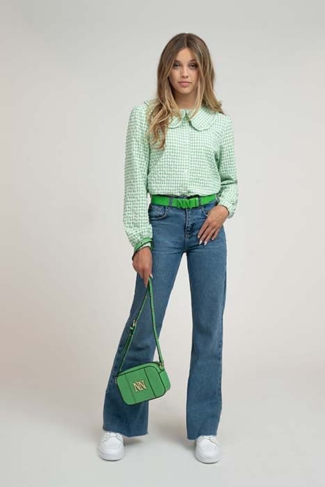 RACHEL CHECK BLOUSE BRIGHT SAGE GREEN by NIK & NIK