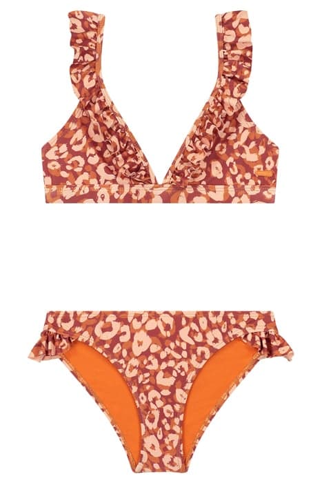 GIRLS BELLA BIKINI SET LUSH LEOPARD FROZEN CHOCO BROWN by Shiwi