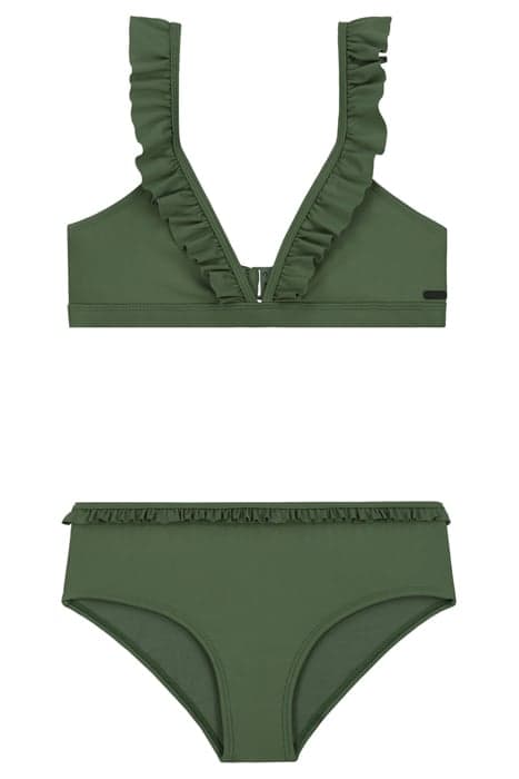 GIRLS BELLA HIPSTER BIKINI SET OLIVE GREEN by Shiwi