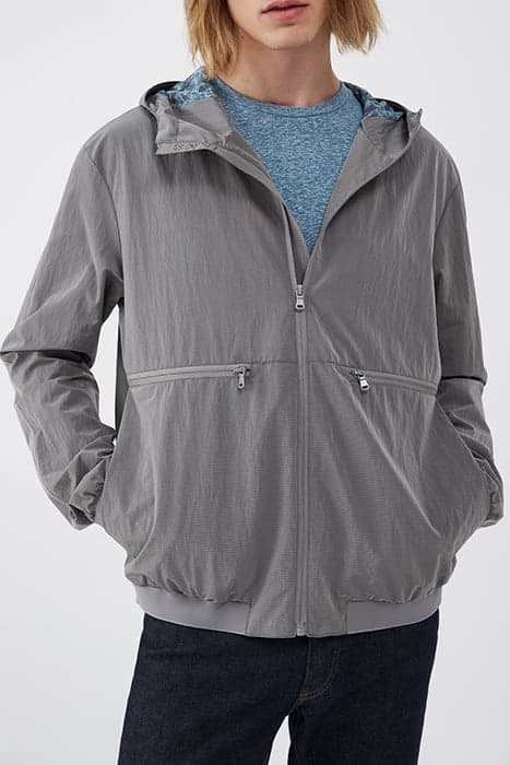 METAL GREY NYLON WATER REPELLENT JACKET by IKKS