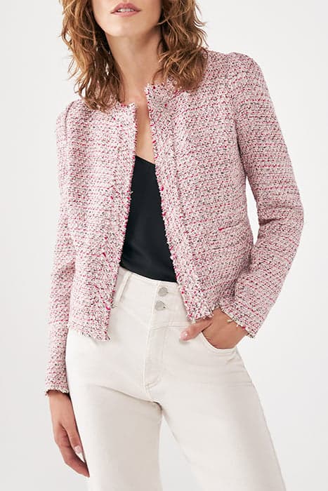 PINK DECORATIVE TWEED SQUARE JACKET by IKKS