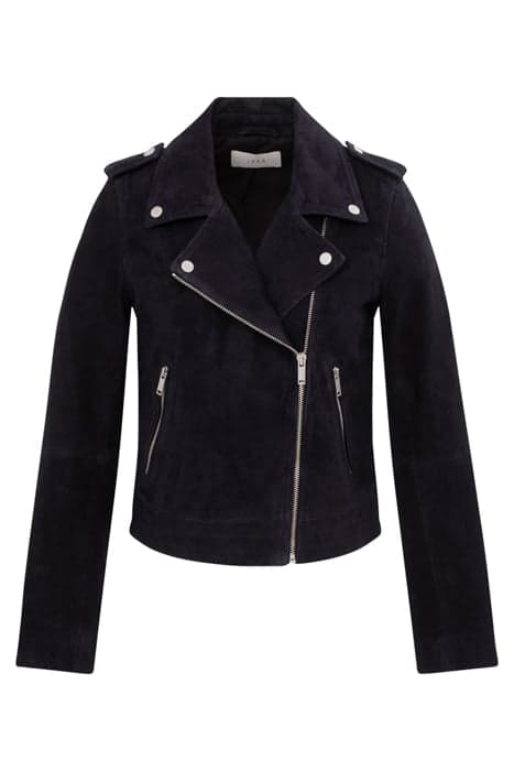 NAVY SUEDE BIKER-STYLE JACKET by IKKS