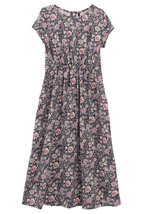 GIRLS' NAVY FLOWER PRINT LENZING™ ECOVERO™ LONG DRESS by IKKS