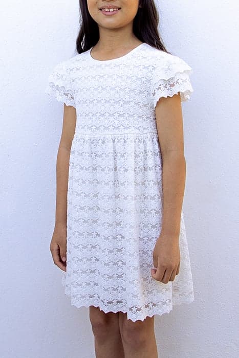 GIRLS’ OFF-WHITE LACE DRESS by IKKS