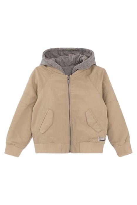 BOYS’ BEIGE NYLON/GREY REVERSIBLE BOMBER JACKET by IKKS