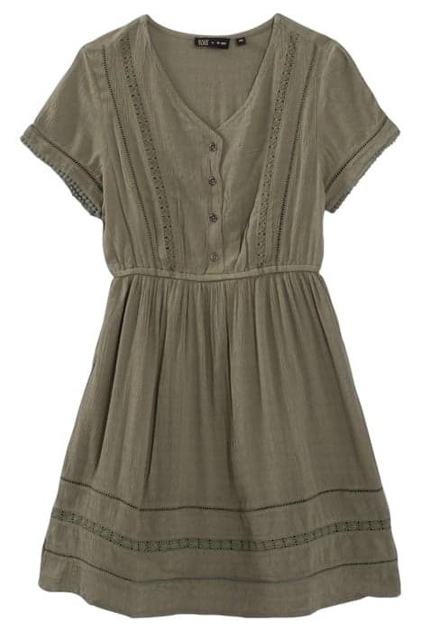 GIRLS’ GREEN ECOVERO® DRESS WITH LACE by IKKS