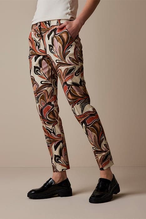 TROUSERS PAINTED FLOWER CO/EA MULTICOLOUR by Summum Woman