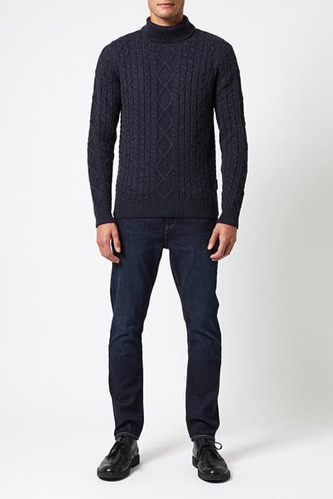 ROLL NECK CABLE KNIT JUMPER DARK NAVY by French Connection