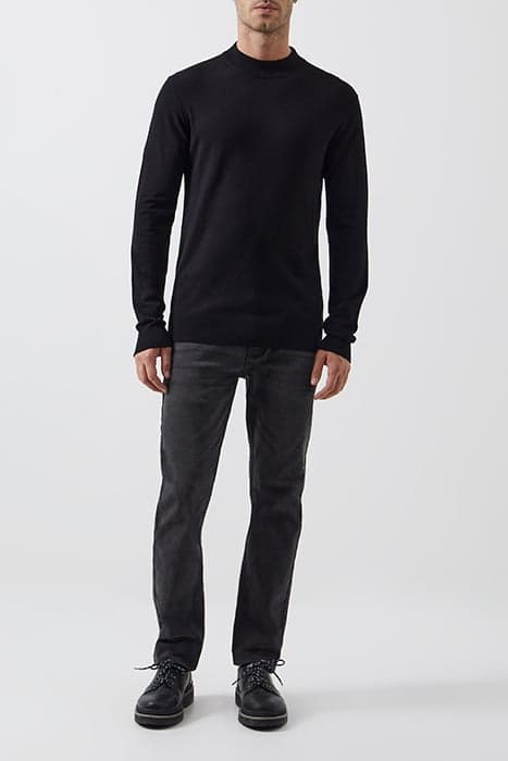 TURTLE NECK FLAT KNIT JUMPER BLACK by French Connection