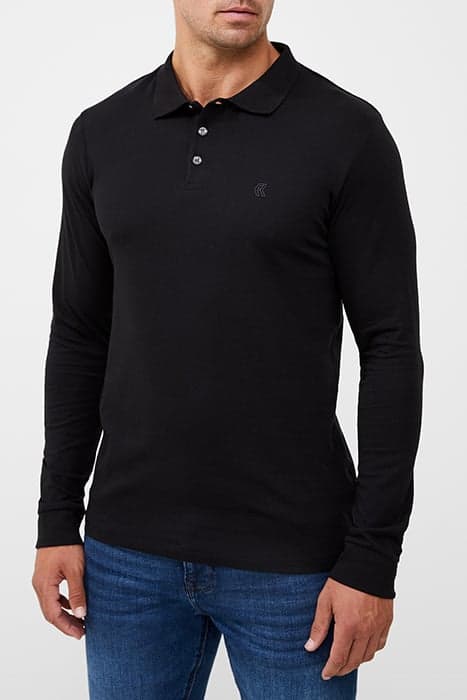 2 PACK LONG SLEEVE POLO SHIRT BLACK by French Connection