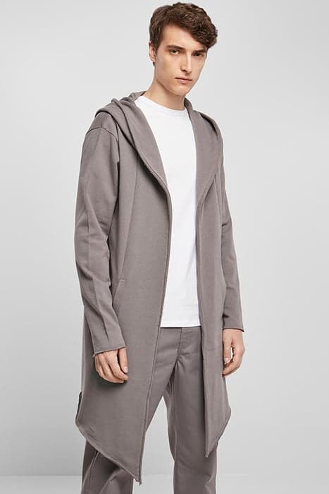 LONG HOODED OPEN EDGE CARDIGAN ASPHALT by Urban Classics