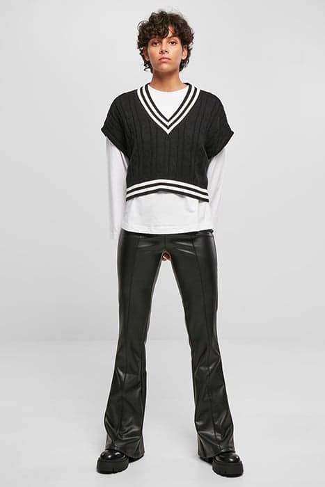 LADIES CROPPED KNIT COLLEGE SLIPOVER BLACK by Urban Classics